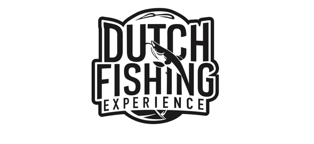 Een afbeelding van een snoek met de tekst "DUTCH FISHING EXPERIENCE" erboven.